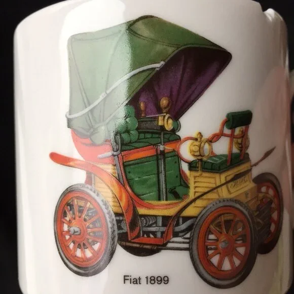 Bavaria Schumann Arzberg Germany Fiat 1899 Car Dion Bouton Coffee Mug Cup Vtg - Picture 9 of 12
